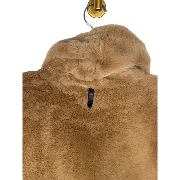 NWT Women's DKNY Tan Faux Fur Coat Size Large - Picture 4 of 10